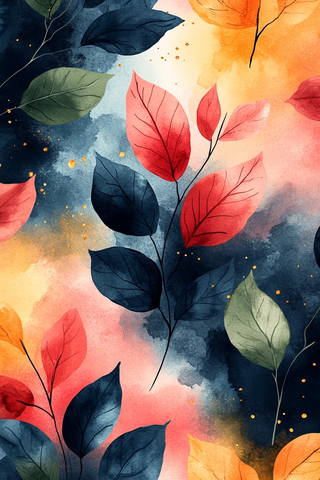 法式花卉水彩纹样