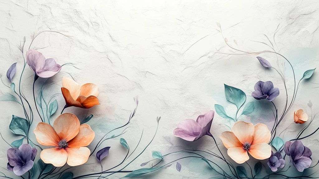 水彩花卉蔓延背景