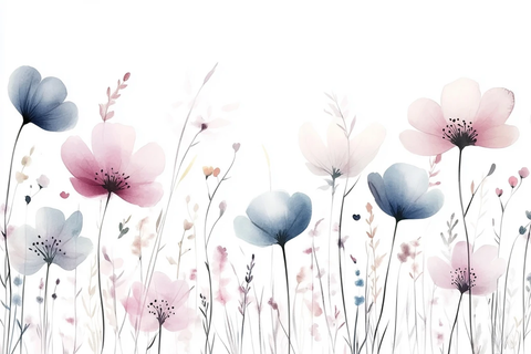 水彩花卉顶部装饰