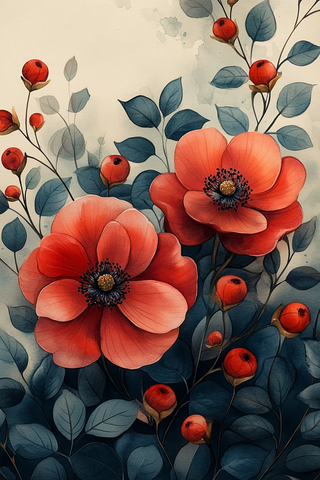 花叶纹样婚柬框架