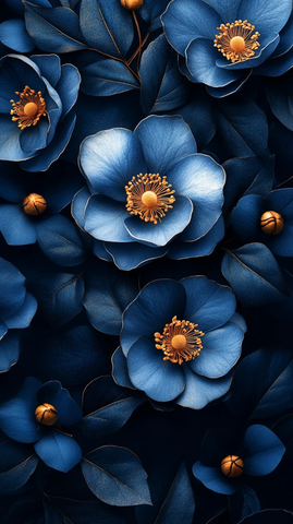 深蓝花卉背景