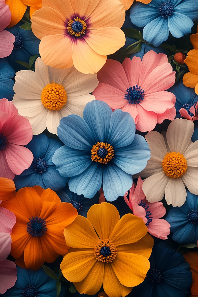 白底柔彩花卉图