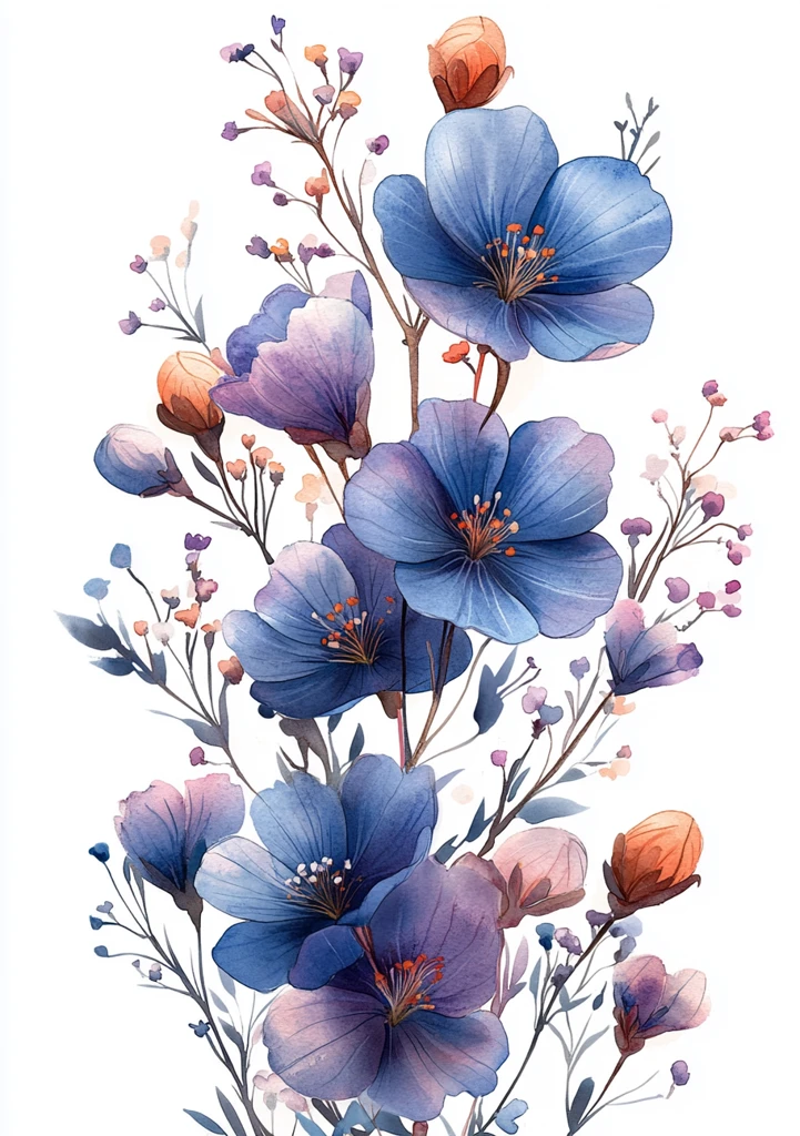 野花铃兰紫花插画