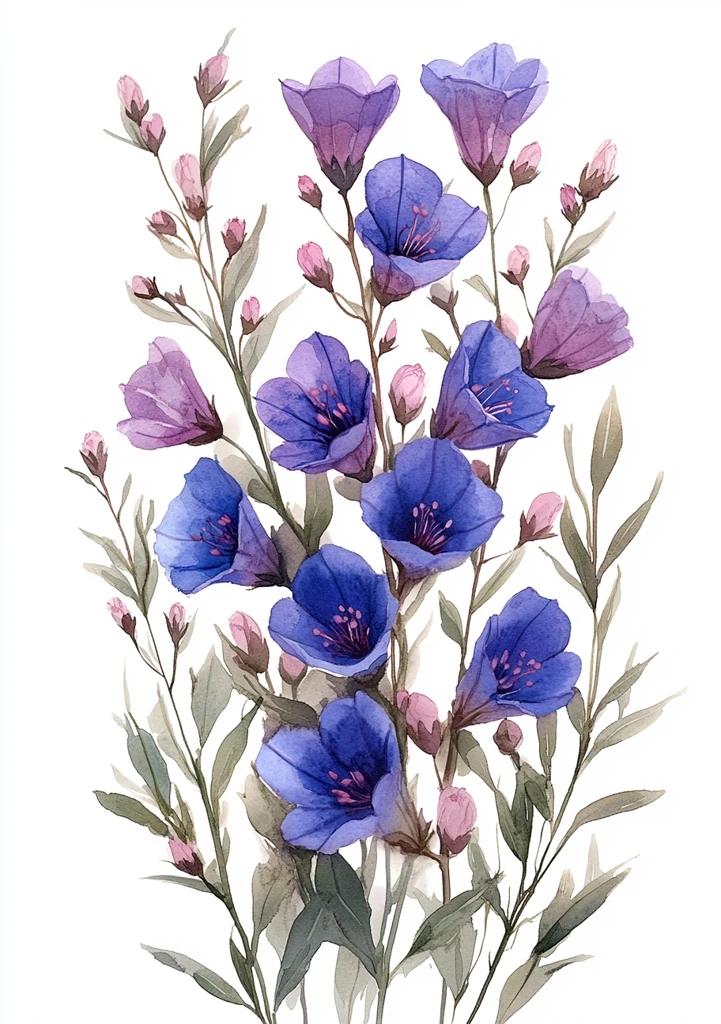 野花铃兰紫花插画