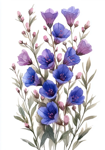 野花铃兰紫花插画