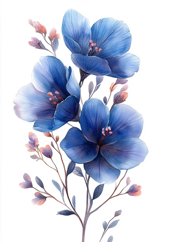 野花铃兰紫花插画