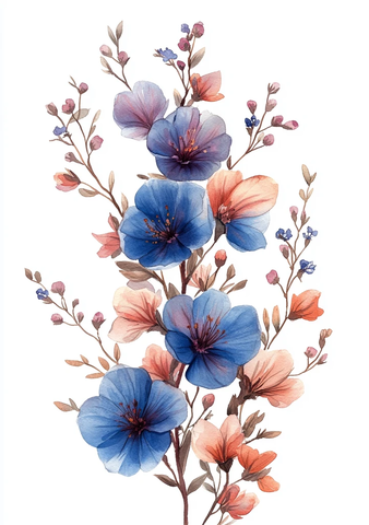 野花铃兰紫花插画