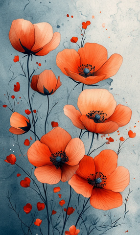 水彩纸花卡片边框