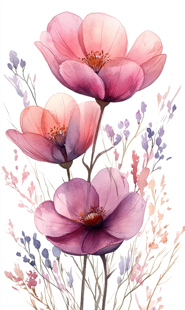 水彩纸花卡片边框