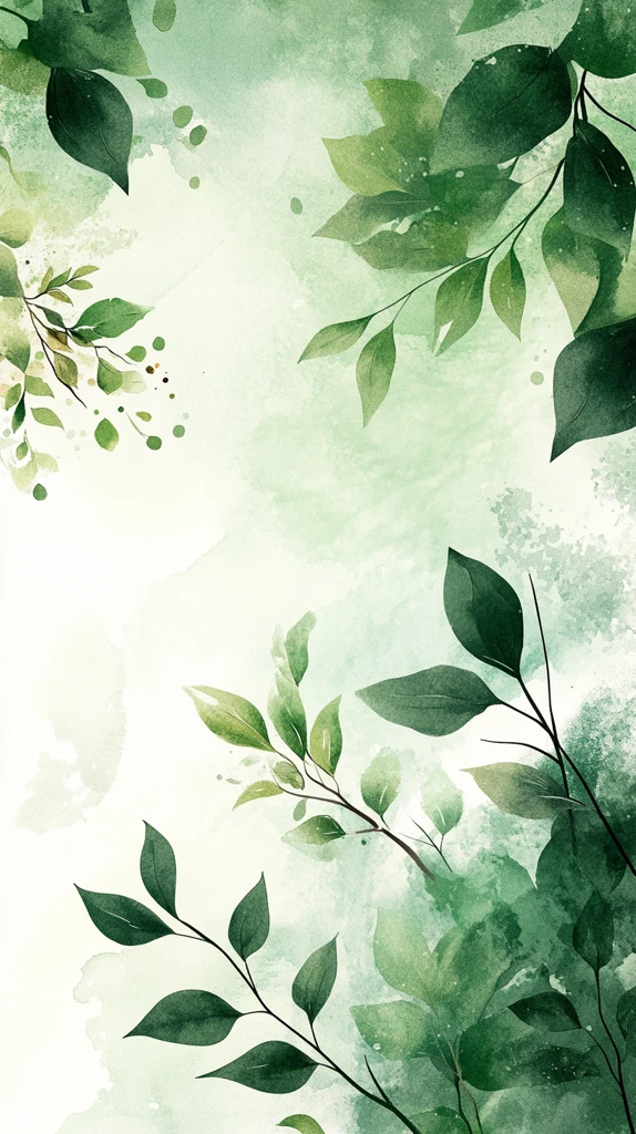 绿意水彩婚礼背景