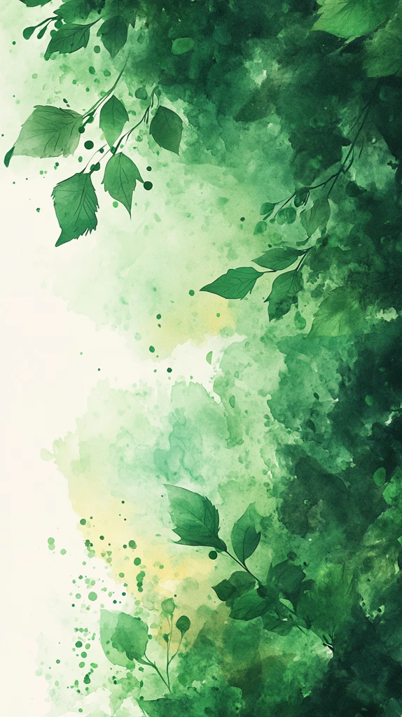 绿意水彩婚礼背景