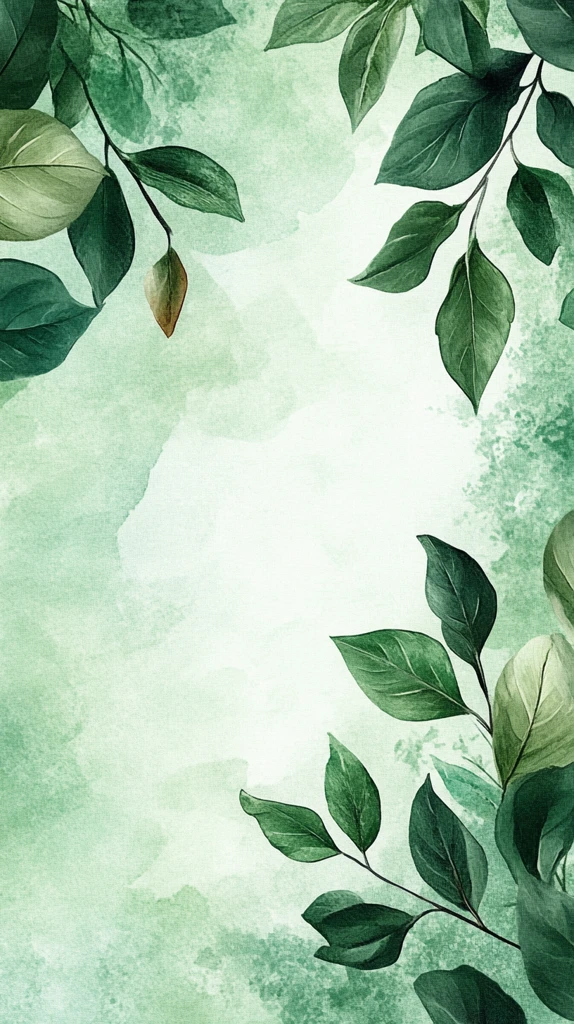 绿意水彩婚礼背景