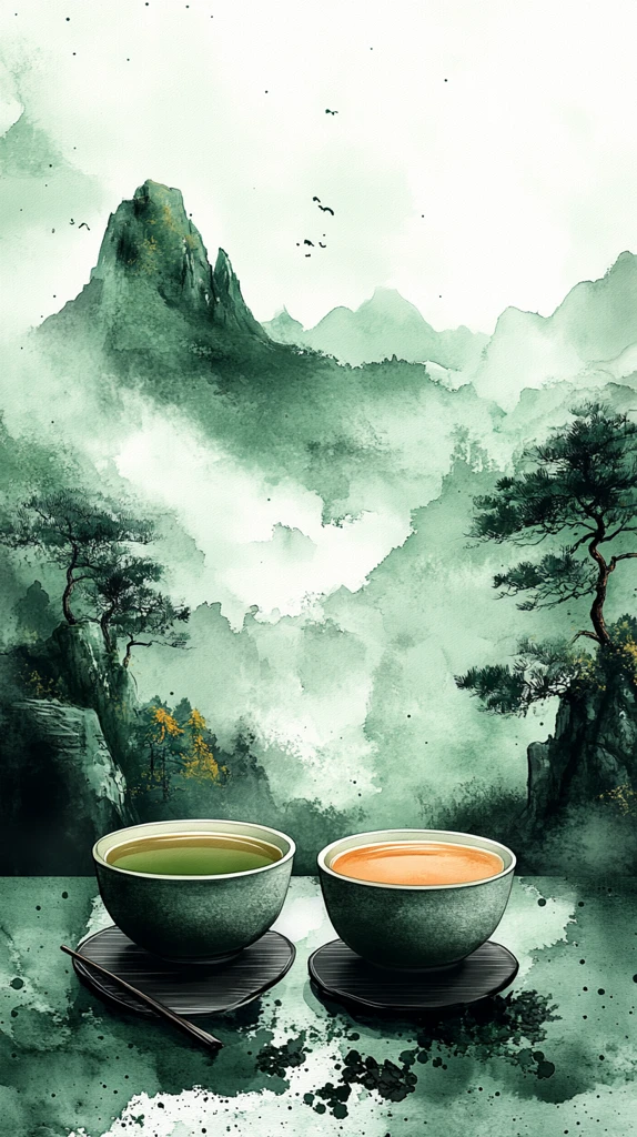 抹茶包装水彩插画