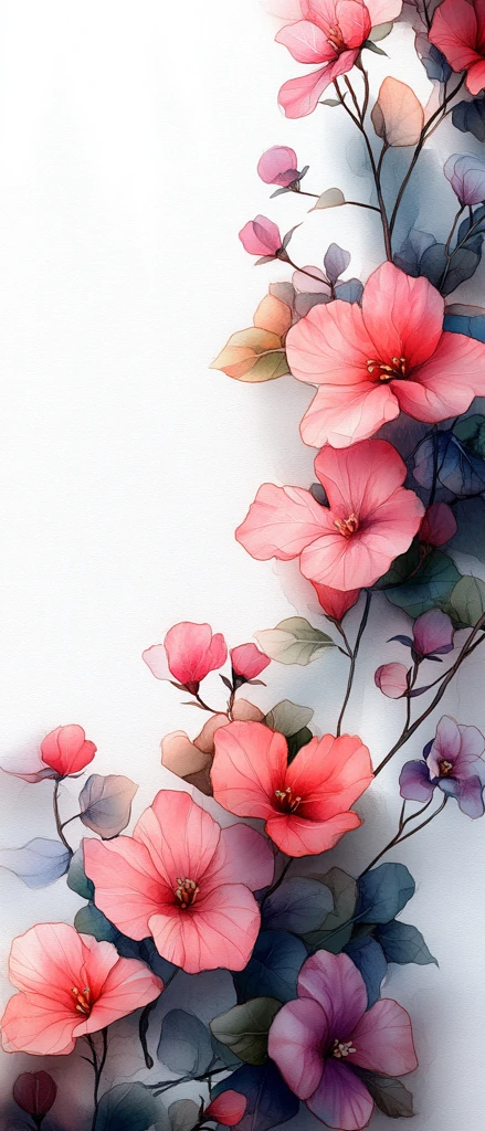 粉色紫色花边白纸