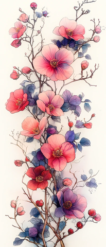 粉色紫色花边白纸