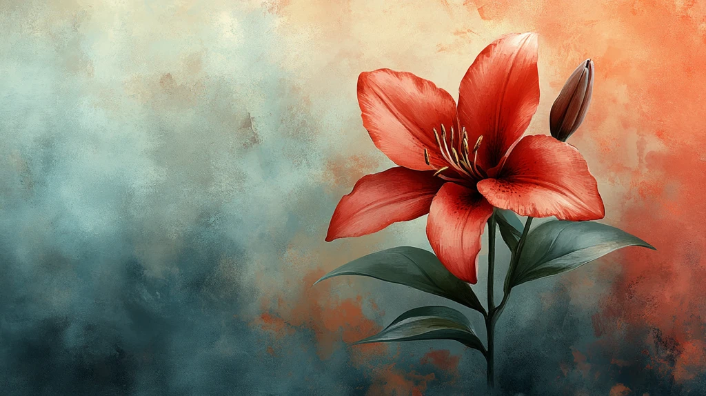 水彩花卉展示模板