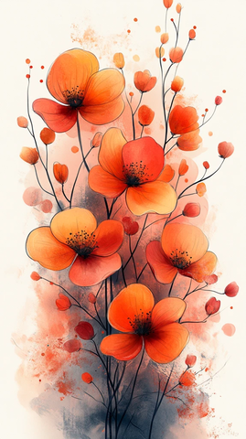 水彩花卉笔触背景