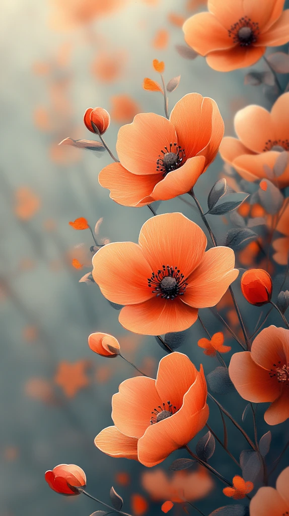 水彩花卉笔触背景