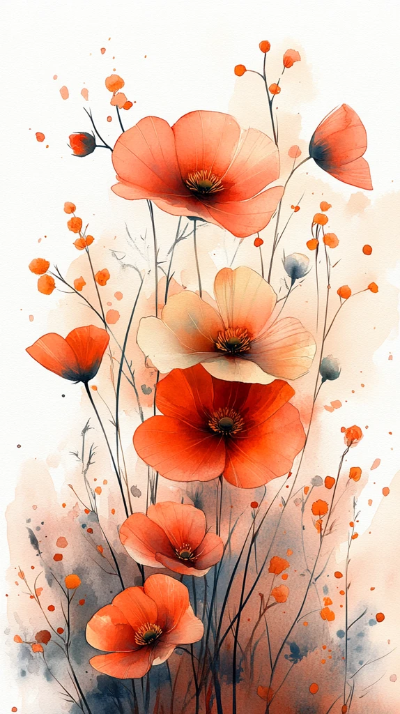 水彩花卉笔触背景