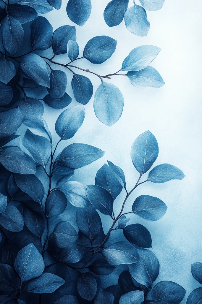 轻蓝叶边框