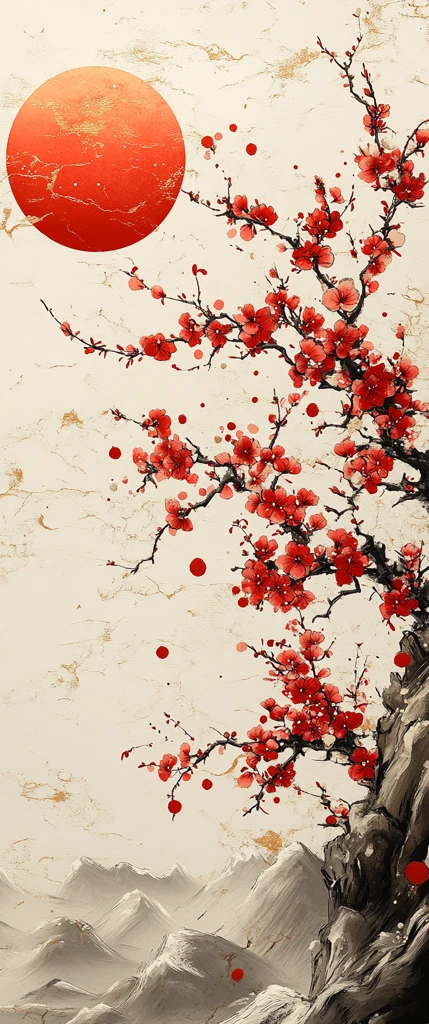 红白花纹圆设计