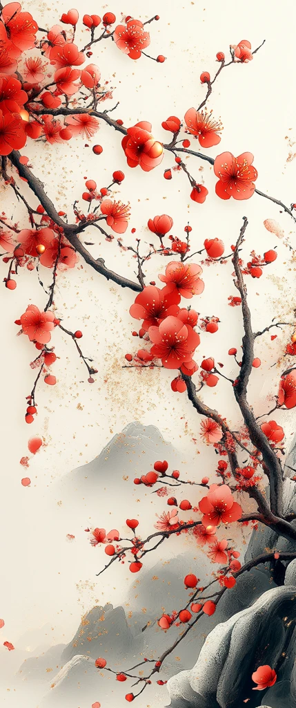 红白花纹圆设计