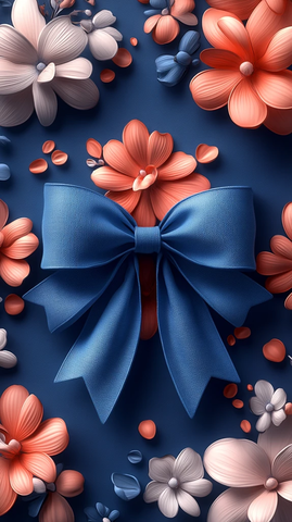 粉色花瓣蝴蝶结图案