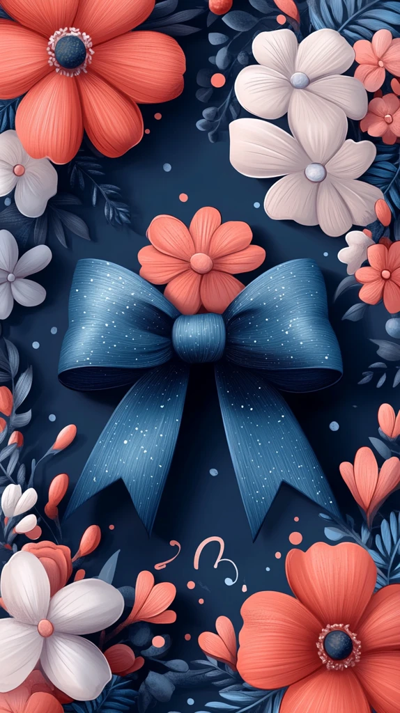 粉色花瓣蝴蝶结图案