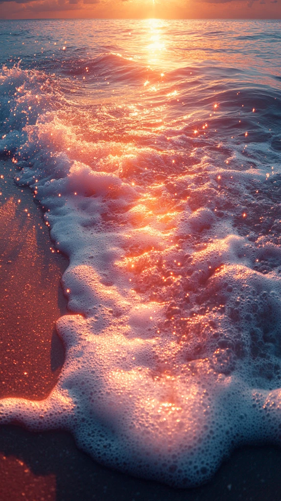 海平线绿光晕染