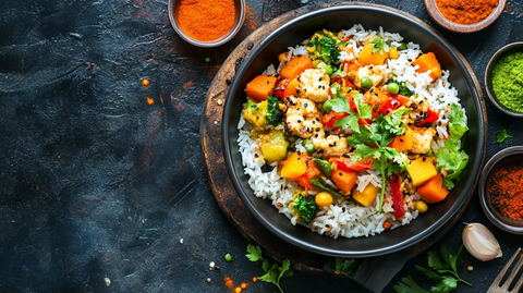 蔬菜炒饭与咖喱