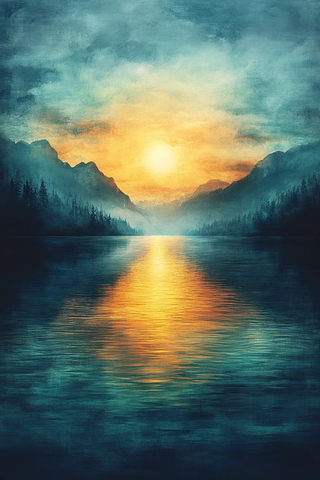 蓝天绿意渐变背景