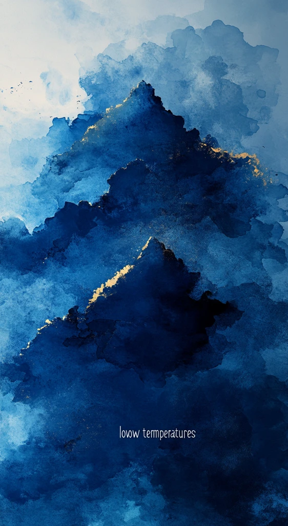 低温蓝色水彩背景