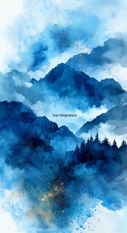 低温蓝色水彩背景