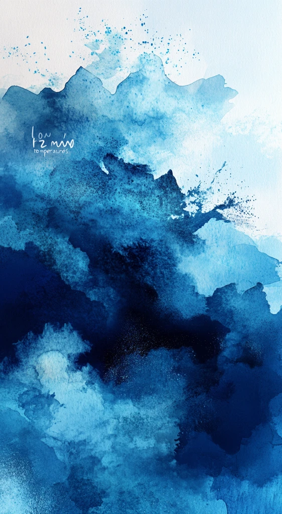 低温蓝色水彩背景