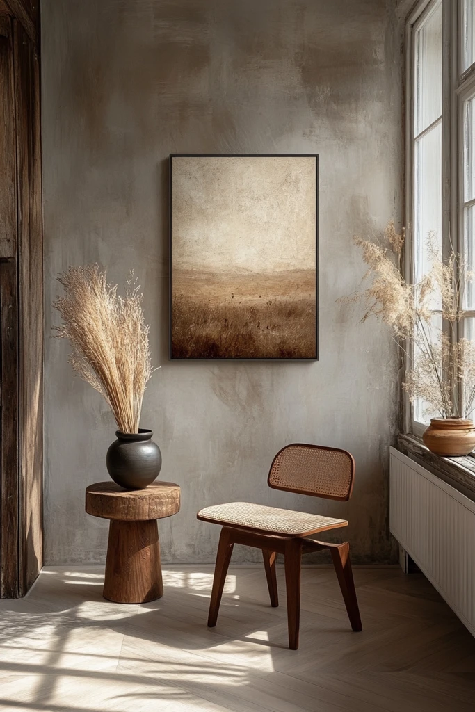 中性色调抽象画