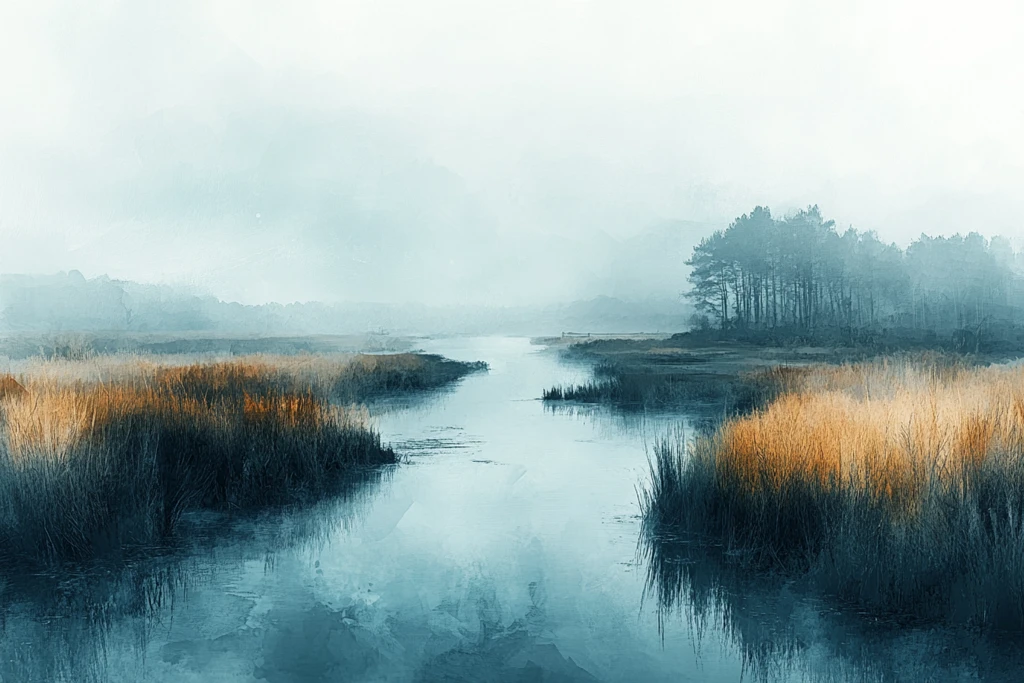 湿地水彩数字艺术