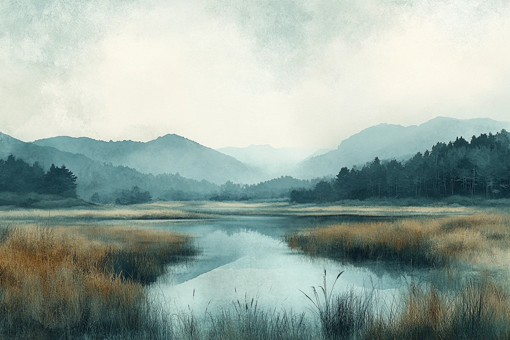 湿地水彩数字艺术