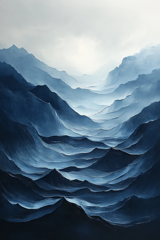 油田蓝灰抽象画