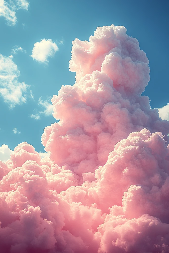 蓝粉黄渐变云景