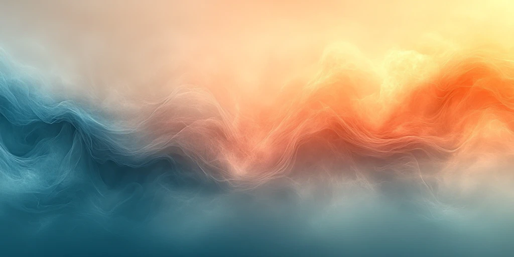 浅蓝暖米渐变波浪