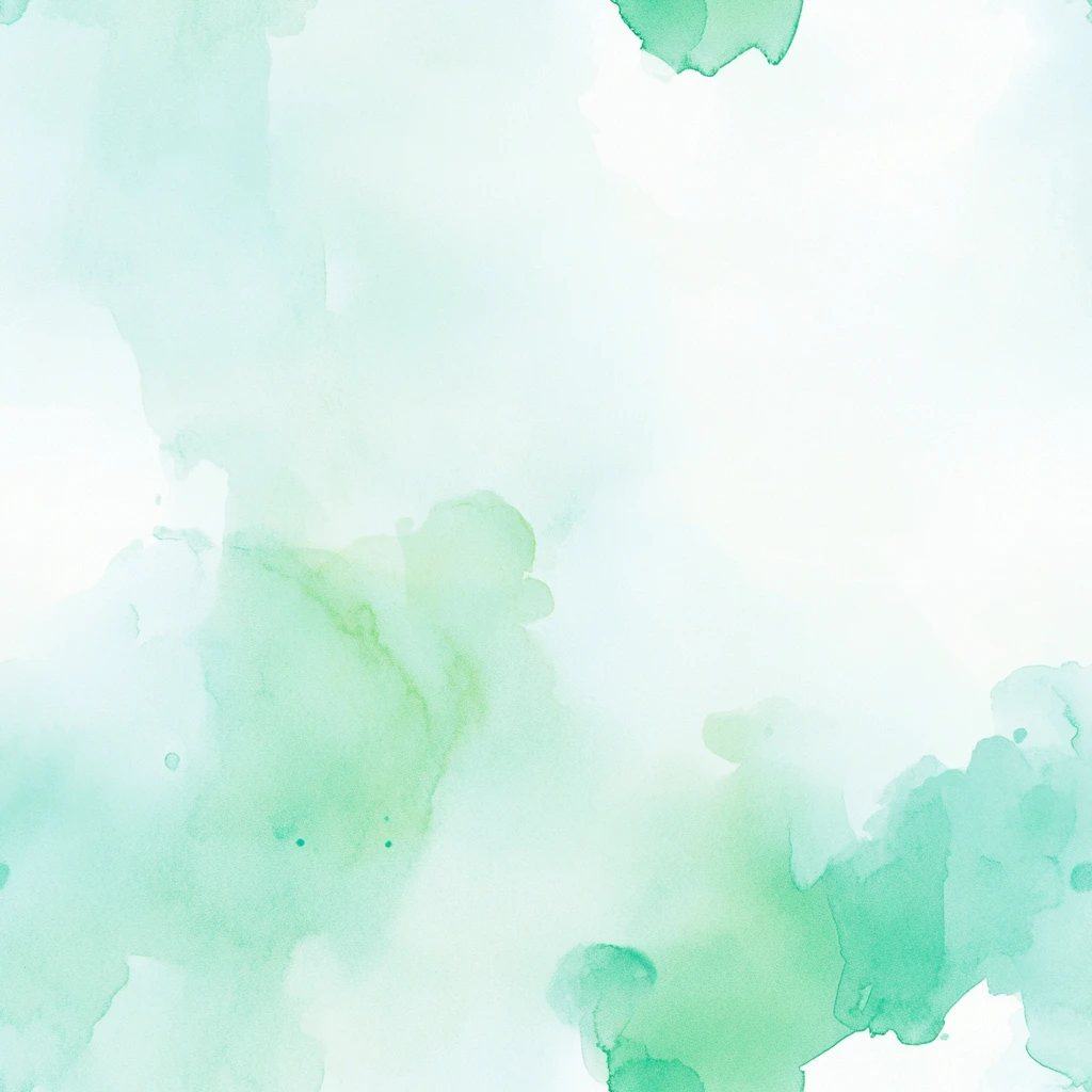 绿白渐变水彩
