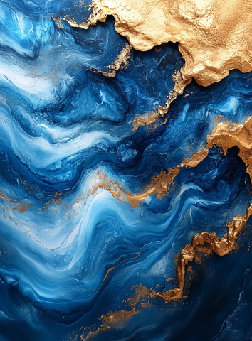 蓝金水彩纹理