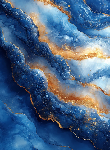 蓝金水彩纹理