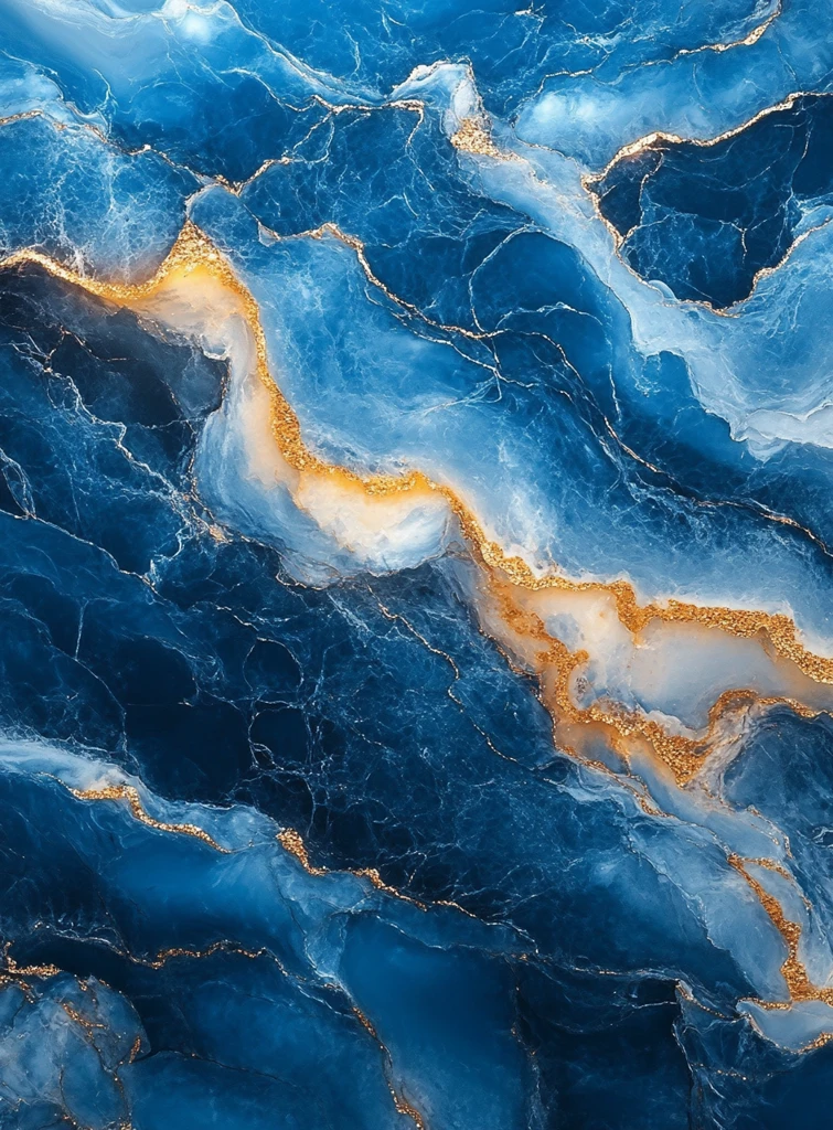 蓝金水彩纹理