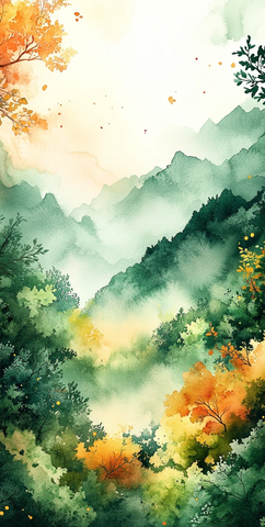 绿色黄色水彩背景