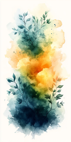 绿色黄色水彩背景