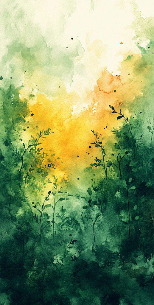 绿色黄色水彩背景