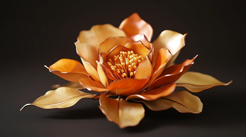 浮雕金属牡丹花