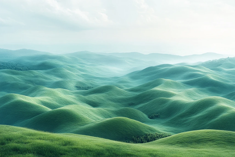 绿色山丘与蓝天