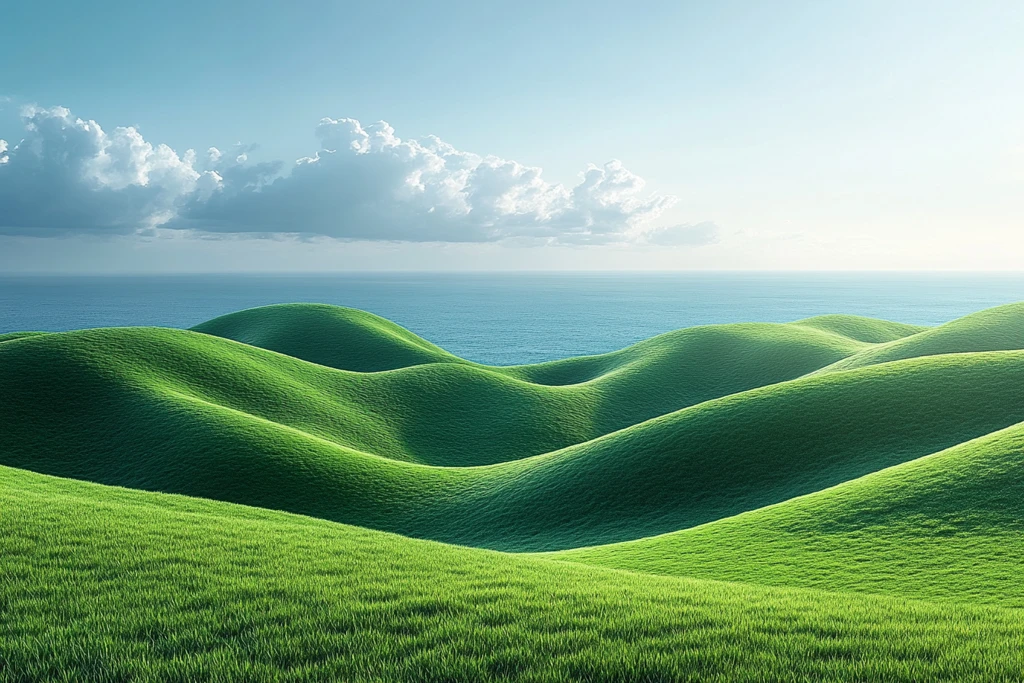 绿色山丘与蓝天